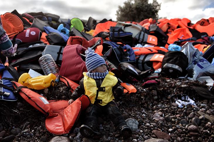 Migranti Bambini ARIS MESSINIS:AFP:Getty Images