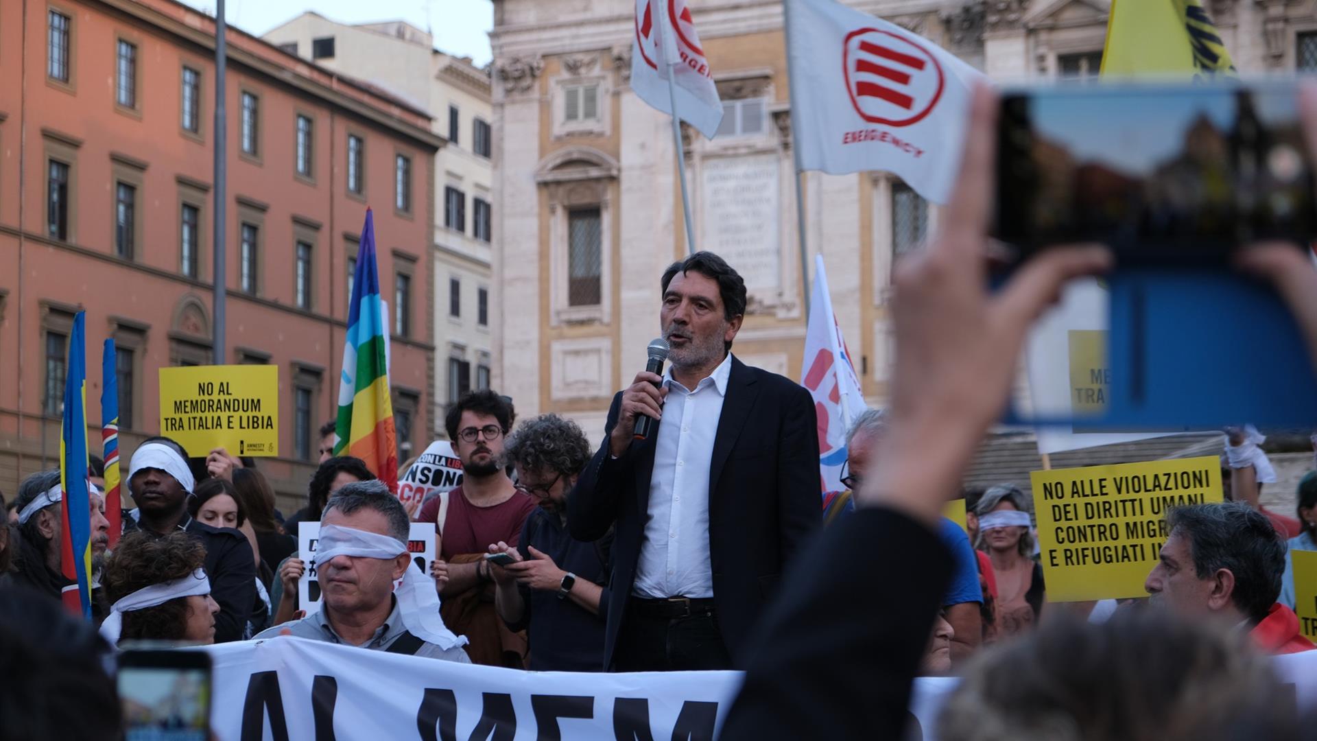 Manifestazione Roma contro il Memorandum Italia Libia