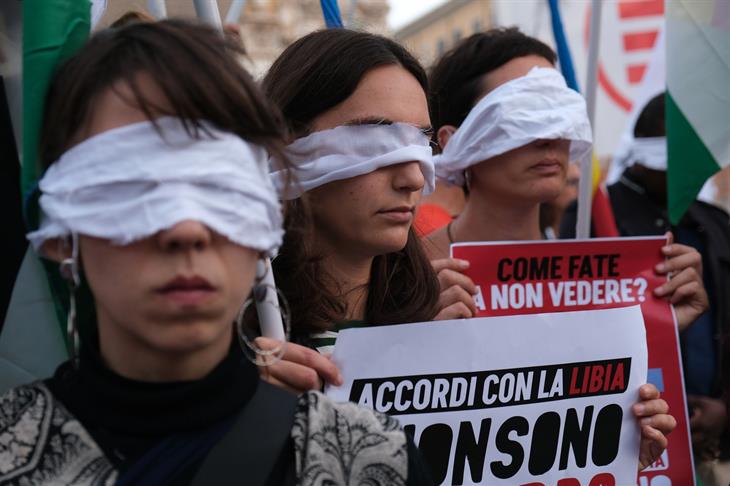 Manifestazione Roma contro Memorandum Italia - Libia