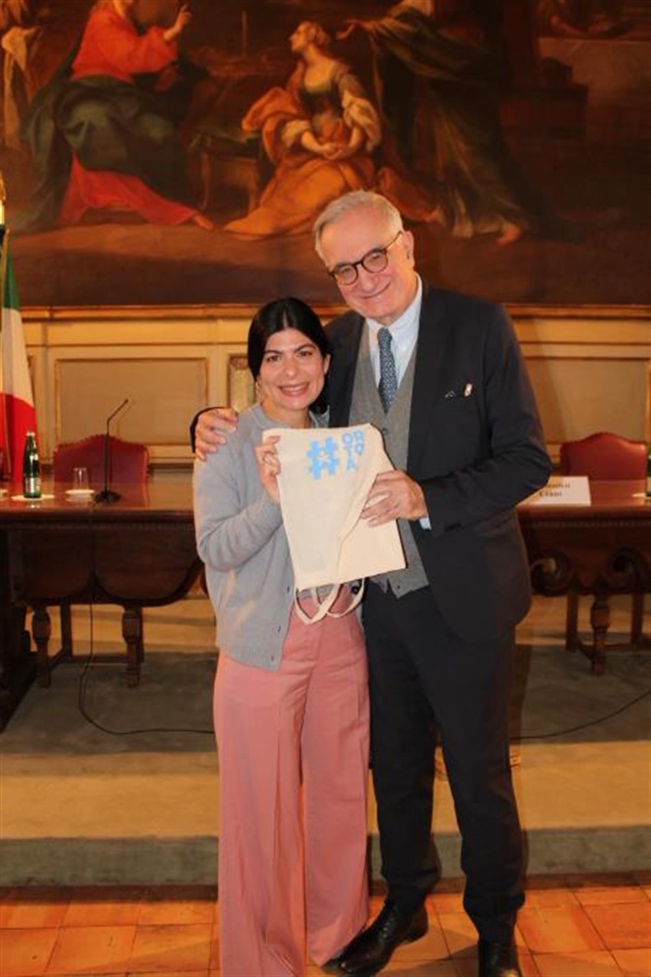 Ernesto Caffo con Chiara Colosimo, deputato Fdi