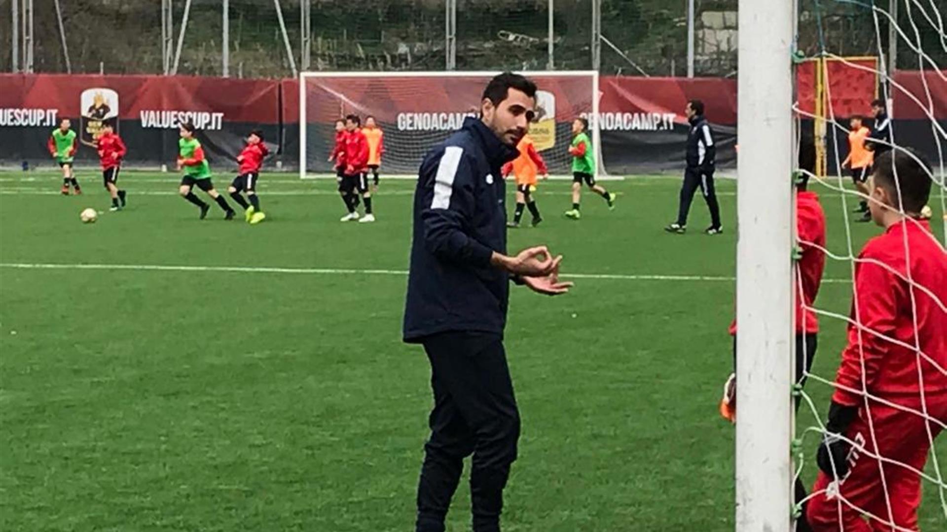Davide Capello Con I Giovani Del Genoa Calcio